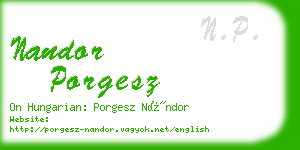 nandor porgesz business card